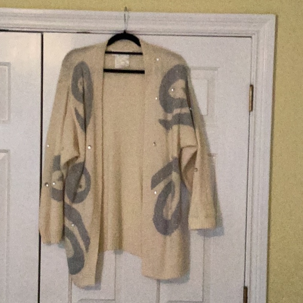 Outlander Vintage Dress & Jacket w/ Silver Metallic Designs & Large Stones - Picture 2 of 11